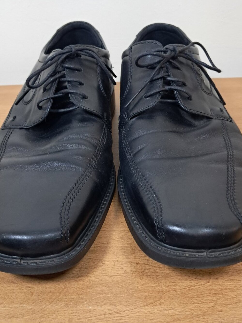 ECCO New Jersey Black Leather Bicycle Toe Oxfords US 13/EU 47